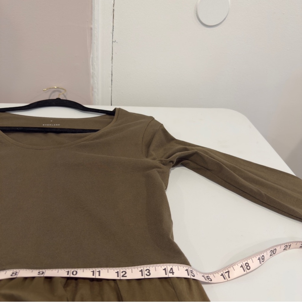 Everlane Olive Long Sleeve Dress - Picture 11 of 14